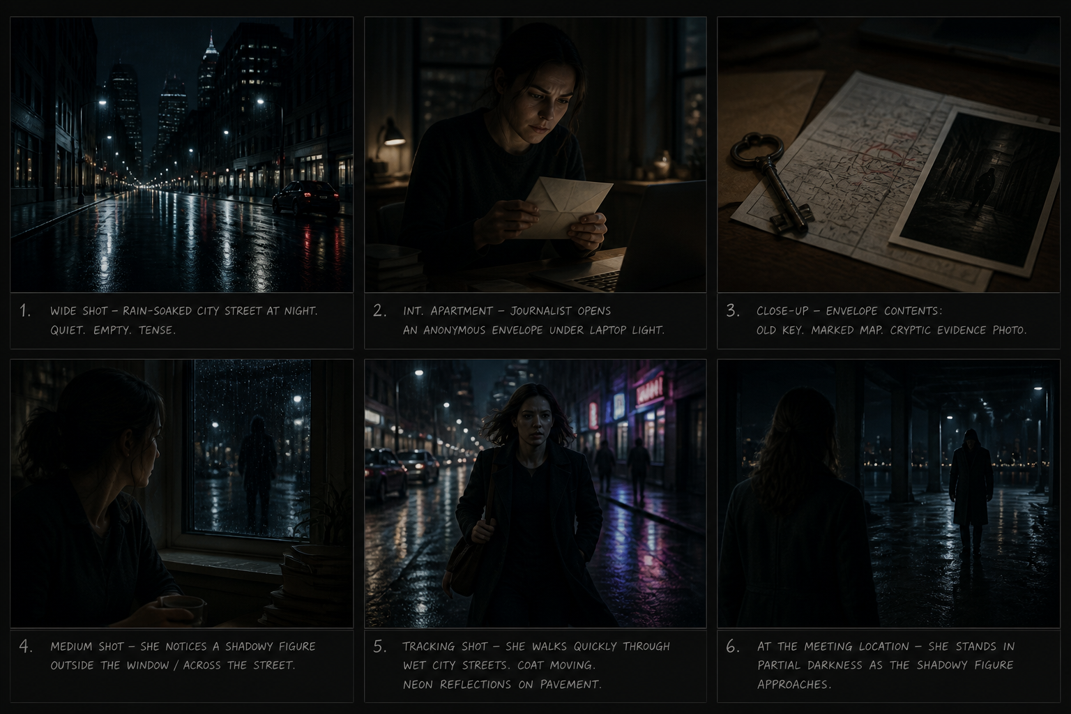 Storyboard · 6 panels